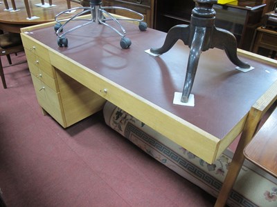 Lot 1510 - Habitat Oak Single Pedestal Desk, with four...