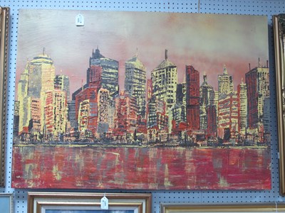 Lot 1425 - Lawrence R**, '8.00p.m' City Clock Series, oil...