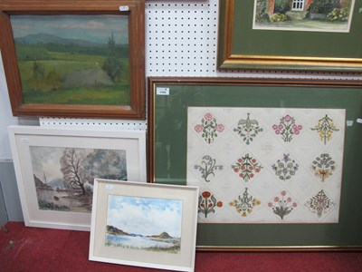 Lot 1459 - Embroidered Floral Panel Purpotedly by Dorothy...