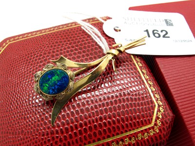 Lot 162 - A Vintage Opal Doublet (?) Set Abstract Floral...