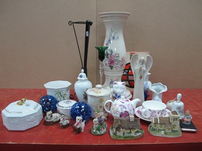 Lot 1047 - Pottery Jardiniere Stand, glass candlestick,...