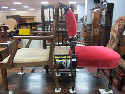 Lot 1549 - Early XX century oak inlaid open armchair,...
