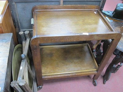 Lot 1541 - A Two-Tier Oak Collapsable Tea Trolley,...