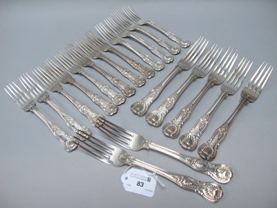 Lot 83 - Seven Victorian Hallmarked Silver Kings...