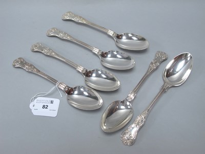 Lot 82 - A Set of Six Victorian Hallmarked Silver Kings...