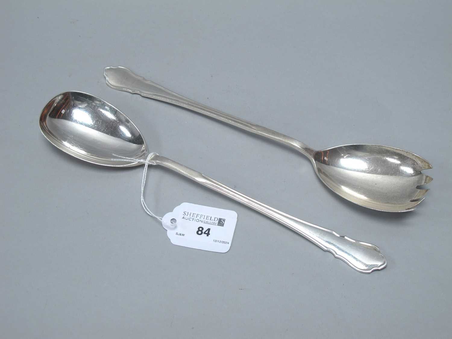 Lot 84 - A Pair of Hallmarked Silver Salad Servers,...