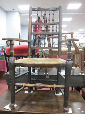 Lot 1538 - Early XIX Century Ash - Elm Spindle Back Open...