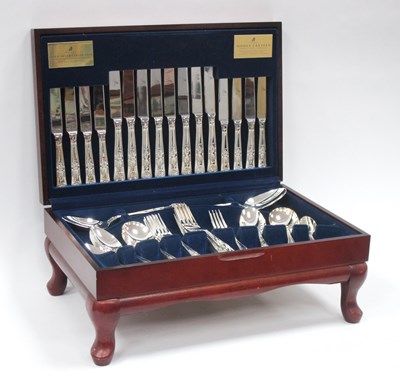 Lot 1272 - Viners fifty-eight piece silverplated canteen...