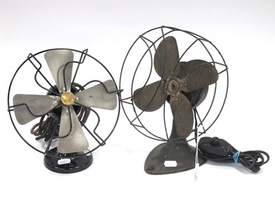 Lot 1376 - Early XX Century Table Fans. (2)