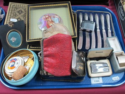 Lot 1265 - Silver Napkin Holder. Silver Handled Butter...