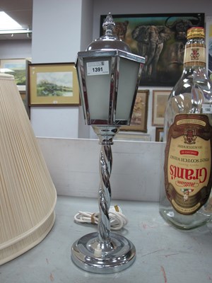 Lot 1391 - A Circa Mid XX Century Chrome Art Deco Lamp,...