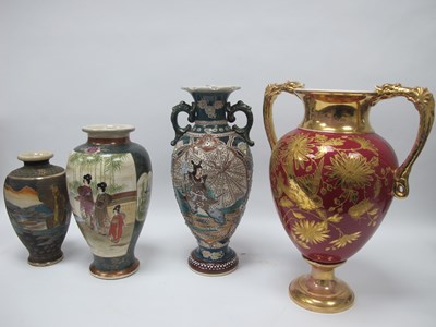Lot 1301 - Oriental - Japanese Pottery Vases, hand...