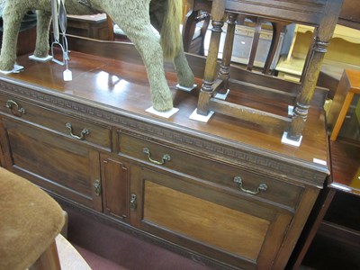 Lot 1501 - 1920's Mahogany Sideboard with low back, Greek...