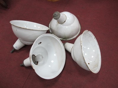 Lot 1401 - Industrial Lighting, two pairs of white...
