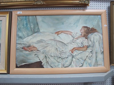Lot 1429 - P Hollis, Study of a Reclining Lady in the...