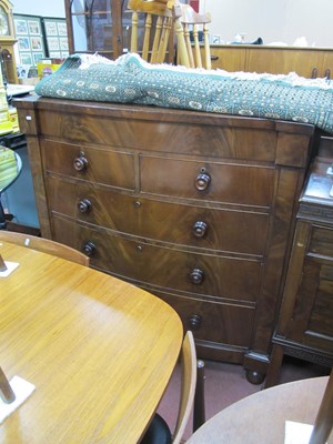 Lot 1498 - XIX Mahogany Bow Front Chest of Drawers, two...