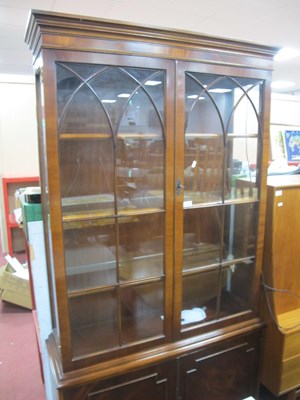 Lot 1475 - Mahogany Display Cabinet with stepped pediment,...