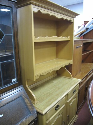 Lot 1478 - Light wood dresser with shelved open back over...