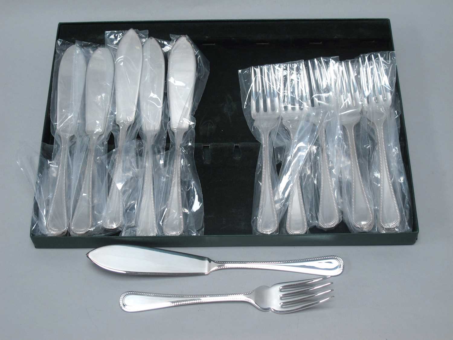 Lot 95 - A Set of Eighteen Hallmarked Silver Beaded...