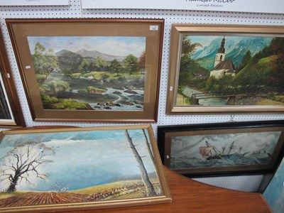 Lot 1465 - Joy Shaw (Hinkley Artist) Stepping Stones, oil...