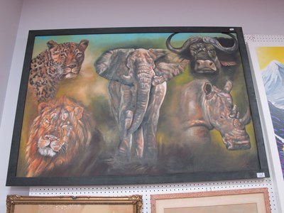 Lot 1451 - Keith Z----?, oil on canvas, of African...