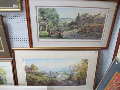 Lot 1437 - Rex Preston, 'Country Train' colour print 32.5...