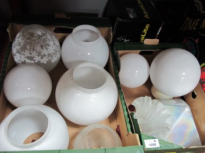 Lot 1058 - White ceiling lights etc Two Boxes