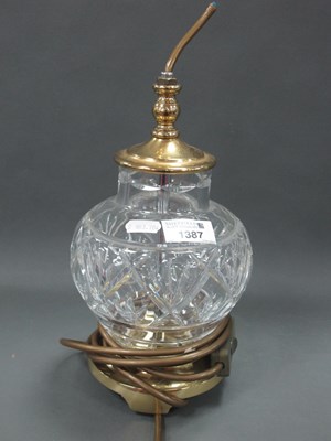 Lot 1387 - Waterford Glass Table Lamp.