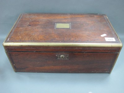 Lot 1313 - XIX Century Rosewood Writing Slope, with brass...