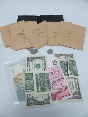 Lot 1284 - Banknotes - 1 Dollar (x 20), Five Euro, Fifty...