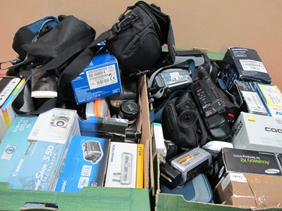 Lot 1049 - Cameras - Panasonic, Canon, Nikon, JVC,...