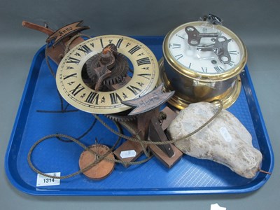 Lot 1314 - Schatz Brass Cased Ships Wall Clock, eight-day...