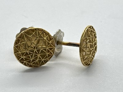 Lot 92 - A Pair of 18ct Gold Earrings, of circular...