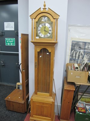 Lot 1474 - XX Century Oak Cased Longcase Clock, the...