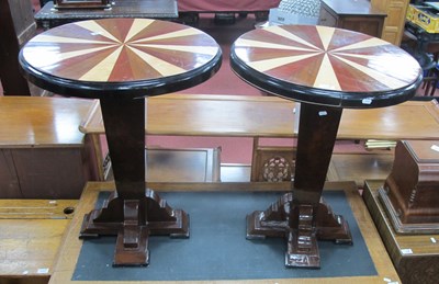 Lot 1492 - A Pair of Inlaid Art Deco Style Star Top...