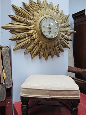 Lot 1060 - Smiths Wall Clock, in gilt plastic sunburst...