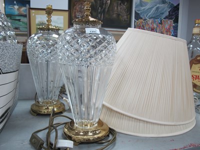 Lot 1390 - Waterford - Pair of ovoid glass table lamps,...
