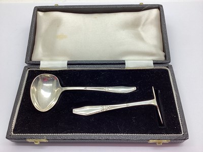 Lot 29 - A Hallmarked Silver Baby Spoon and Pusher, FH,...