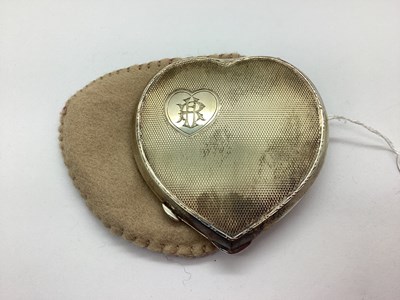 Lot 62 - A Hallmarked Silver Heartshape Powder Compact,...