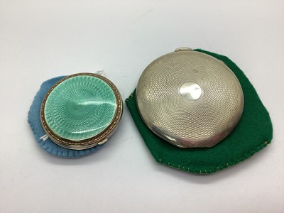Lot 60 - An Art Deco Hallmarked Silver Blue Guilloche...