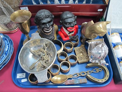 Lot 1271 - Two Novelty Money Boxes, brass cat, horse shoe,...