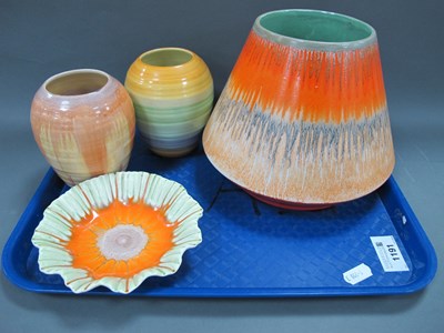 Lot 1191 - Shelley Harmony Drizzle Ware Vase, in shades...