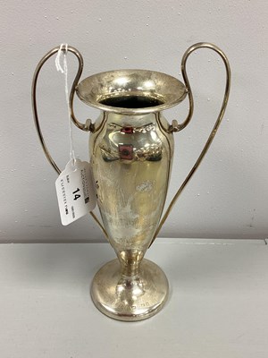 Lot 14 - A Hallmarked Silver Twin Handled Trophy, Levi...