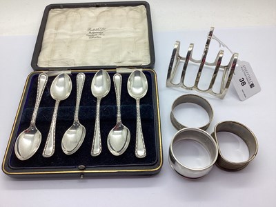 Lot 38 - A Hallmarked Silver Five Bar Toast Rack,...