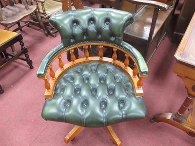 Lot 1543 - Centurion Green Button Back Leather Office...
