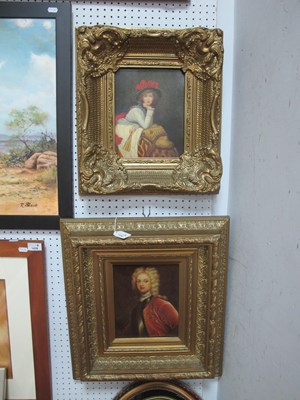 Lot 1440 - Two Late XX Century Portrait Prints, in gilt...