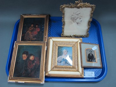 Lot 1311 - After Boucher, 'Madame Bergeret', miniature...