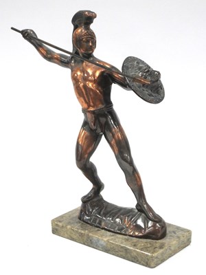 Lot 1377 - Coppered Metal Figure of Leonidas of Sparta,...