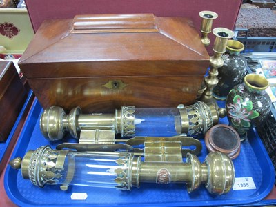 Lot 1355 - XIX Century Mahogany Tea Caddy, of sarcophagus...