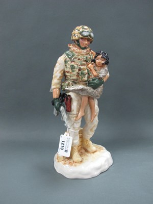 Lot 1219 - A Peggy Davies Figurine 'In The Arms of a Hero'...